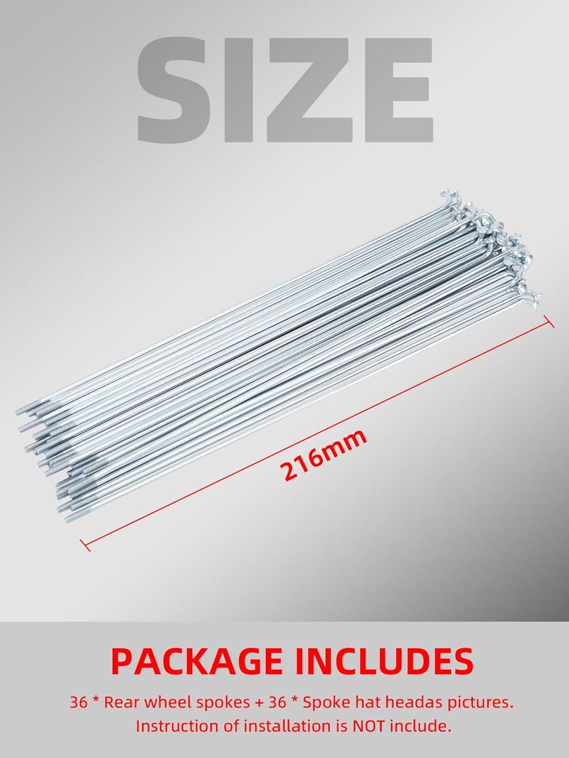 BAOUFF Motorcycle Front Wheel Spokes for Surron Light Bee,36 Pcs 216mm 8.35" Rim Spokes for Dirt Bike Sur Ron Light Bee X and S 2019-Present - Image 3